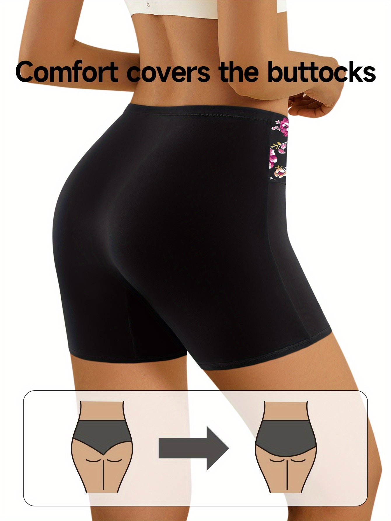 12pcs Elegant Random Flower Print Women'S Shorts Intimates - Comfortable and Soft Safety Panties - Lingerie & Underwear for Women
