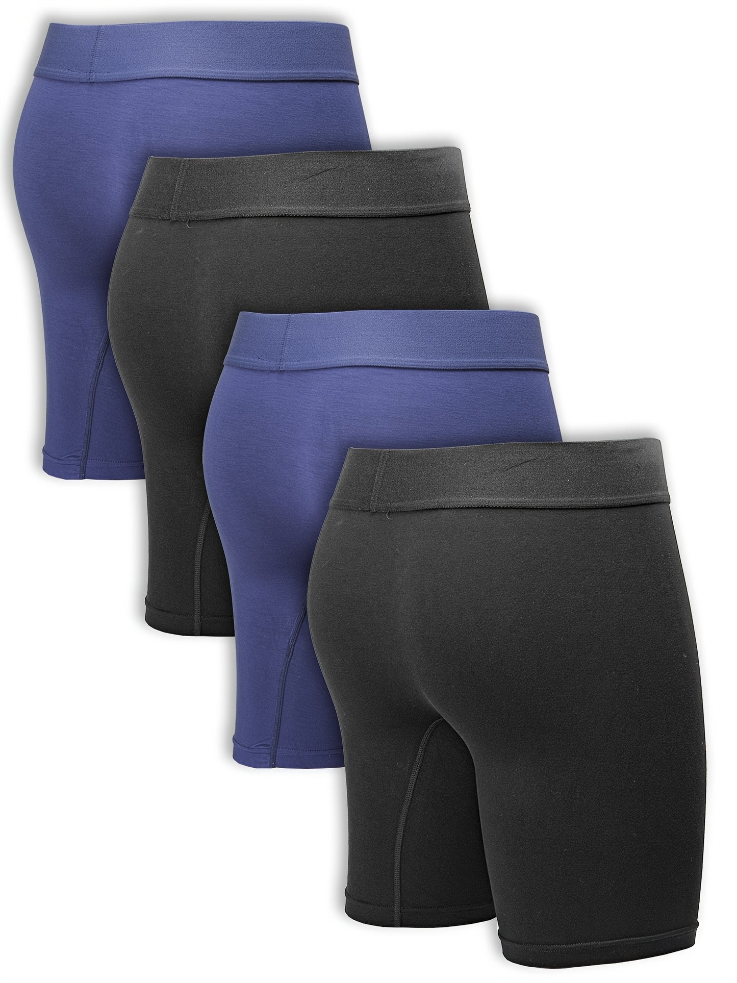 [Soft Modal Men's Underwear] Soft & Comfortable Set of 4 Modal Men's Long Underwear | Open Design, Non-Rolling, Anti-Chafing, Suitable for Sports & Leisure