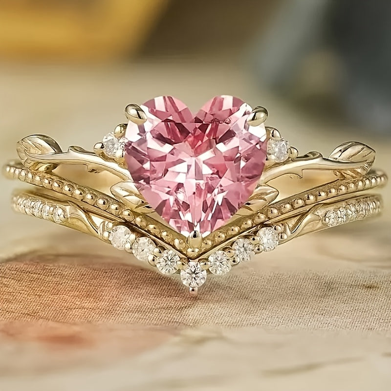 9pcs Fashionable Synthetic Synthetic Synthetic Zircon Teenager'S Engagement And Wedding Set Rings, Various Styles, Styles, Internet Celebrities, Goddesses, Girls, Perfect Wear, Noble Gifts, Etc, For Teenager, For Teenager