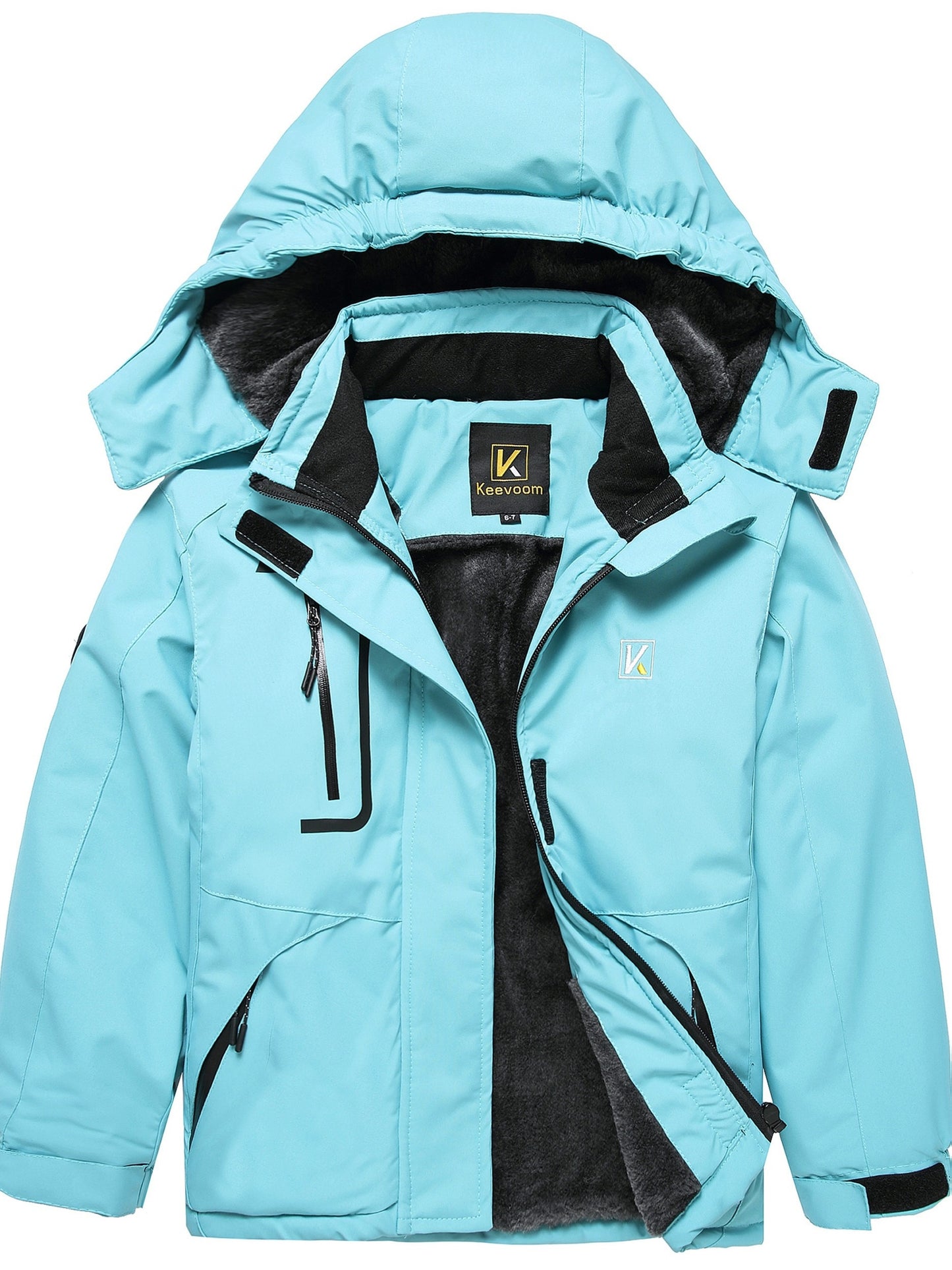 2025 New Girls' Outdoor Fleece Hooded Fall/Winter Jacket Warm, Windproof, And Waterproof Jacket With Detachable Hood Perfect Gift Choice For Labor Day, Wedding Season, Christmas, Halloween, Thanksgiving, And New Year Hallowee