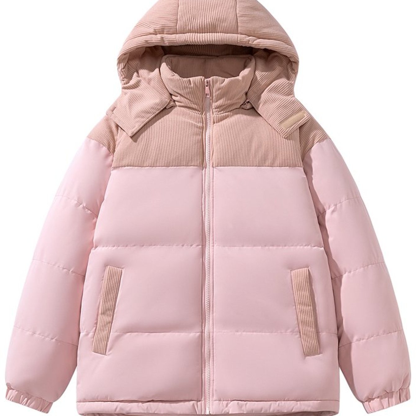 2025 New Winter Warmth-Resistant Coat | Thick Casual Fashionable Hooded Jacket with Zipper, Fiber, Regular Length, Long Sleeves