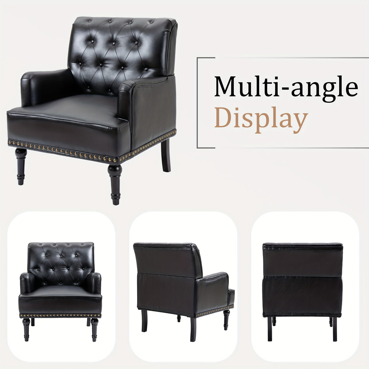 MOJAY Single Accent Chair, Mid-Century Modern Armchair Sofa Chairfor Living Room, Bedroom, Reception, Home Office