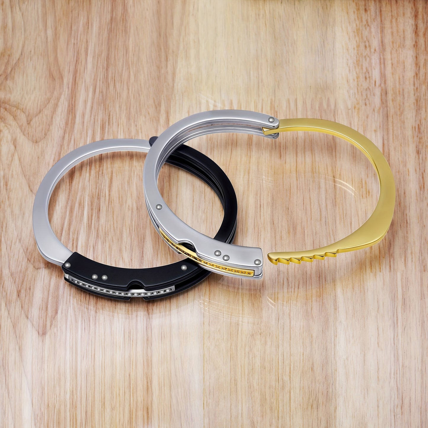 Couples Bracelet Stainless Steel Cuff Bracelet Love Matching Bracelets Gift For Girlfriend Boyfriend Men Women Valentine'S Day, Without Battery