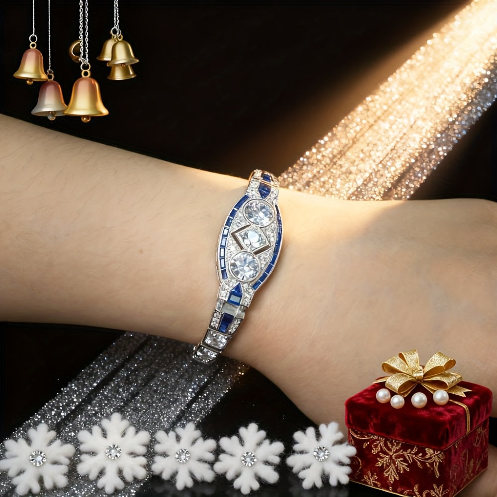 925 Silvery Jewelry Royal Blue Art Deco Decorative Antique Style Party Jewelry 's Bracelet The Perfect Gift for Your Girlfriend Wedding Accessories 's Accessories Birthday Gifts Holiday Gifts Fashionable Items for, for Teenag