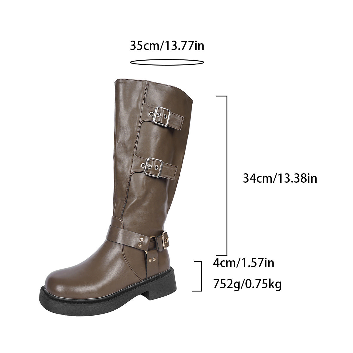 Women's Chunky Heel Western Cowboy Boots with Metal Rivet Round Toe - Breathable  Riding Biker Boots, & Rubber Sole for Outdoor, Travel, Beach, Dates - All-Season Mid-Calf Boots