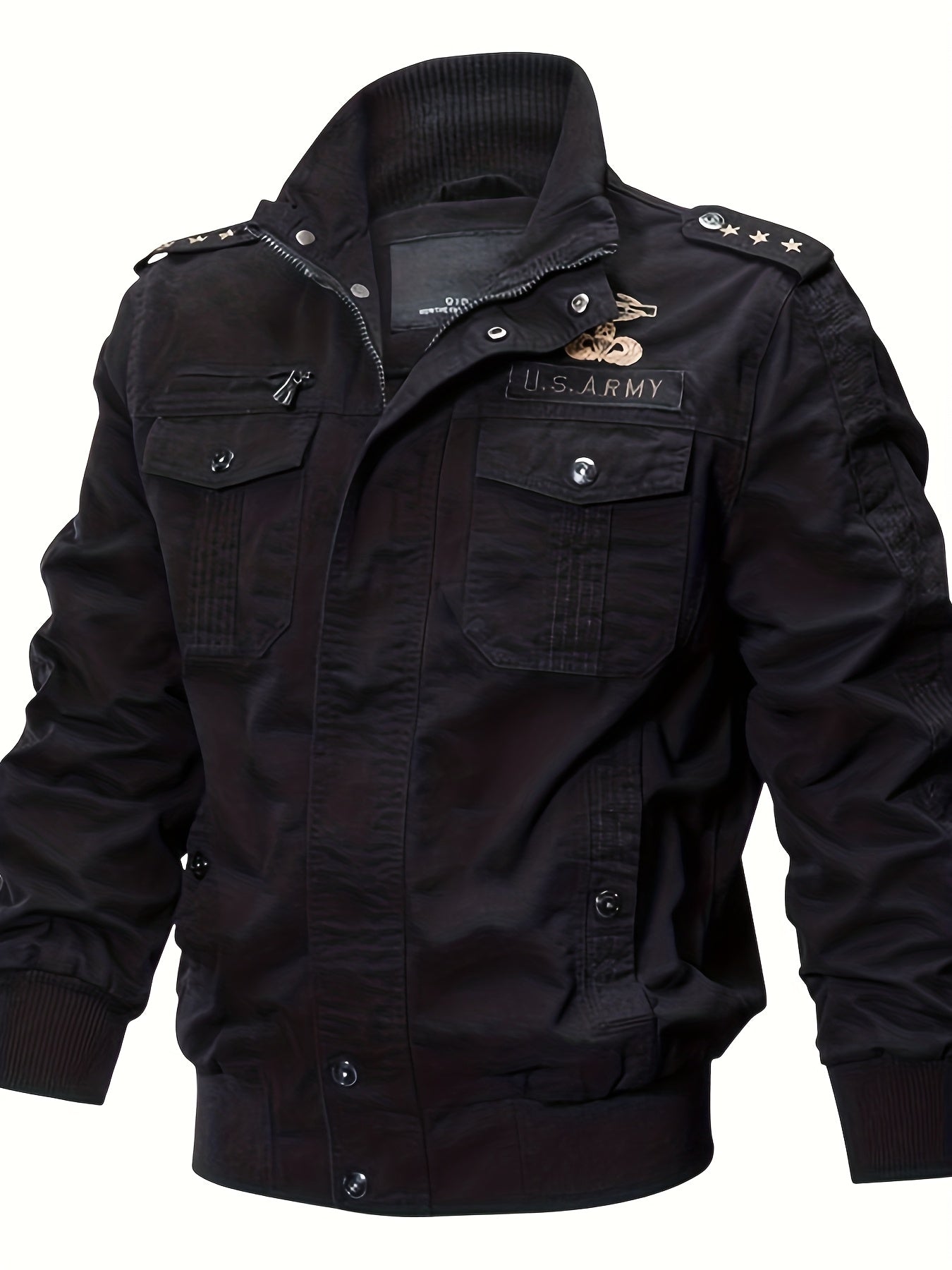 Men'S Stand Collar Washed Jacket | Fleece Lined Thickened For Fall Winter