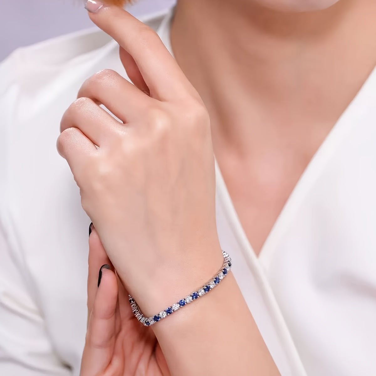 1pc Italian Luxury 925 Silver Moissanite Inlaid Bracelet, Designed And Hand-crafted By An Italian Designer, Is Perfect As An Anniversary Gift for Your Wife, Suitable for Various Occasions Such As Banquets, And Comes with A Be