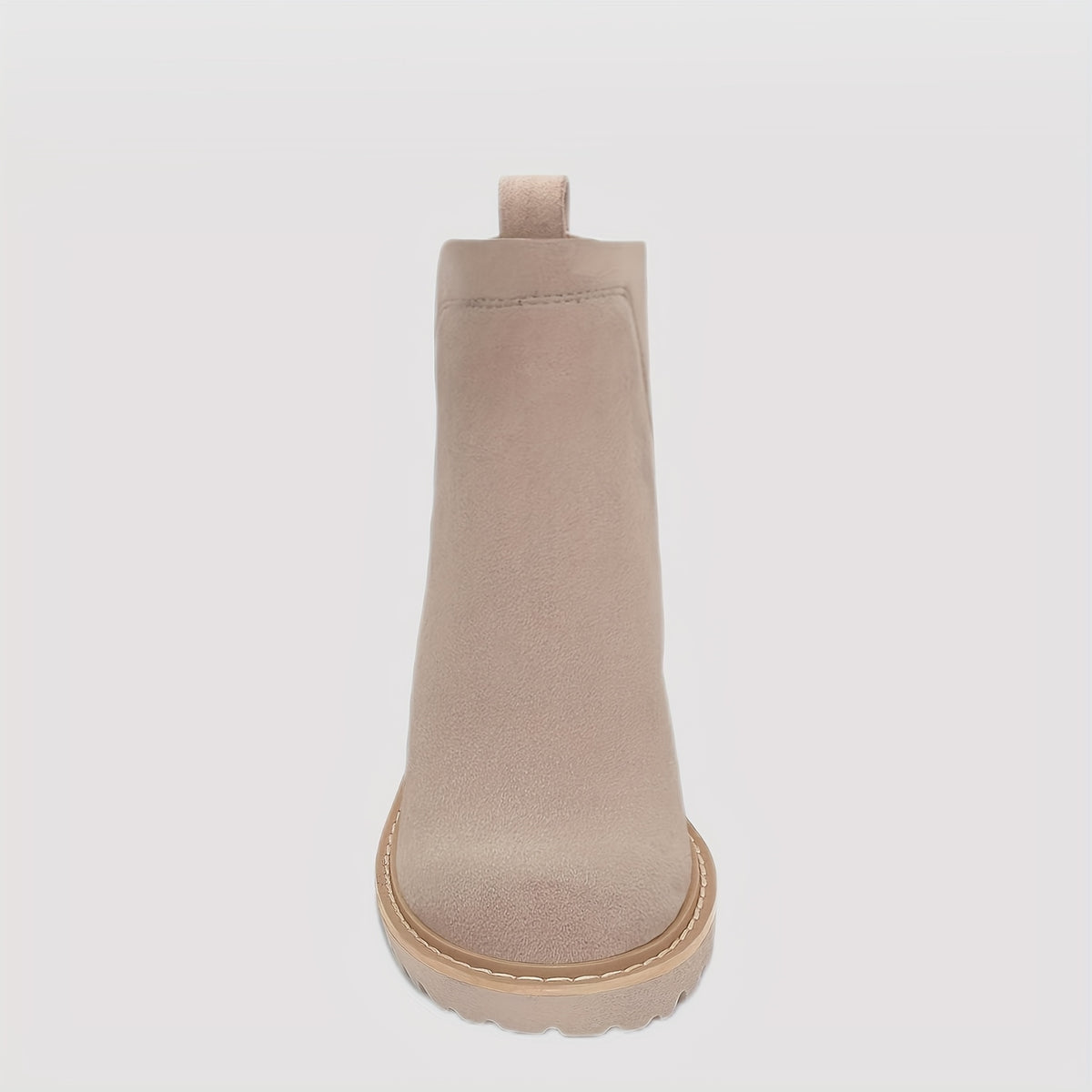 Women's Chunky Heel Boots - Ankle High, Non-Slip Cover Cover Combat Booties with Round Toe & Elastic Side Panels for All-Season Casual Wear