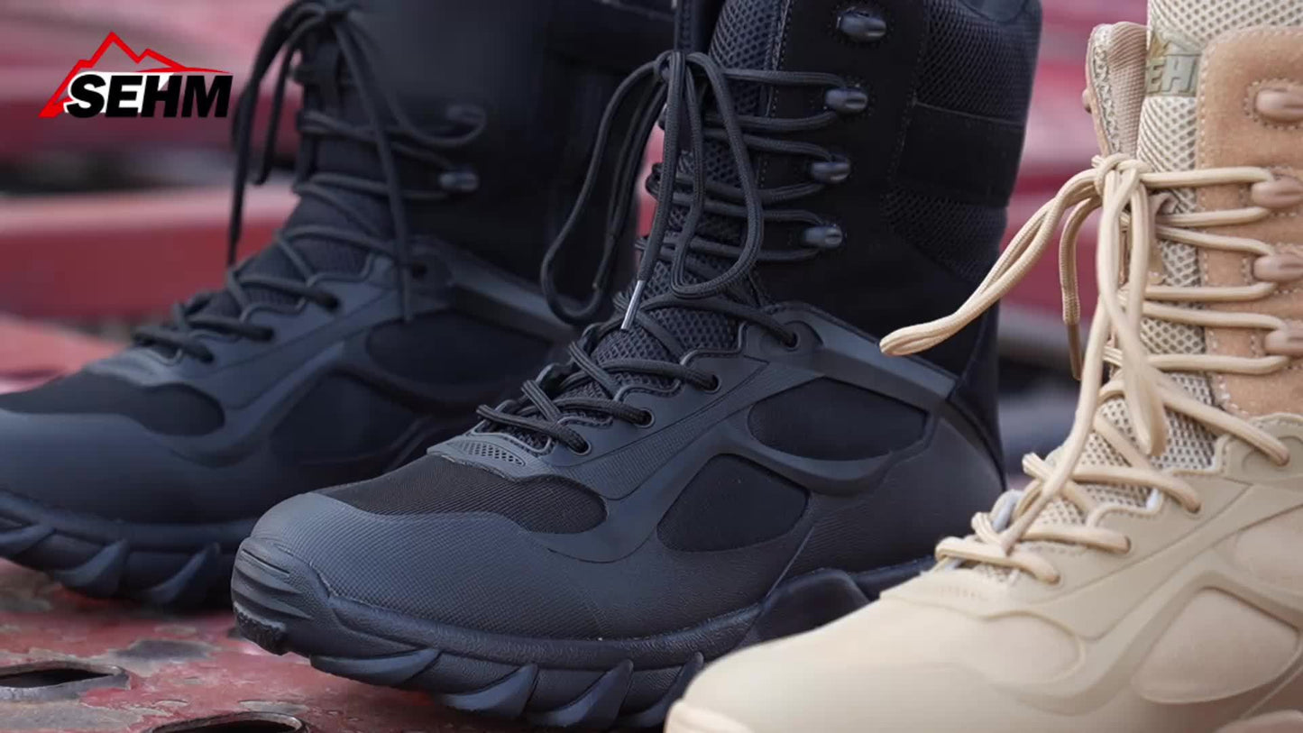 [Breathable Hiking Boots] Men's Outdoor High-Top Breathable Hiking Boots, Lightweight Trekking Shoes, Hiking Boots