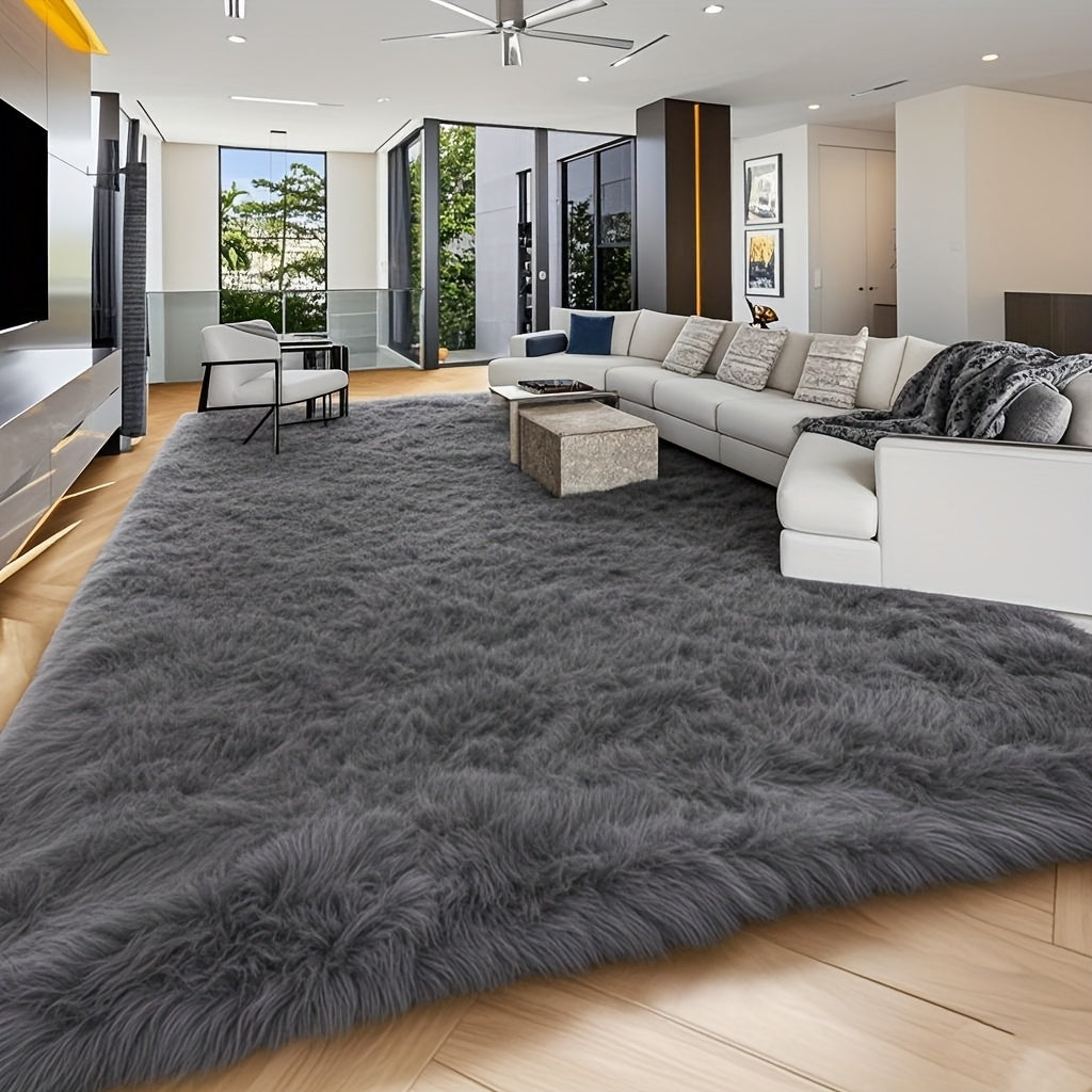 An 8X10 Feet Luxurious Plush Rug Designed for The Living Room, Featuring a Fuzzy Texture, This Large Area Rug Is Fluffy, Modern, And Non-Slip, Making It Perfect for Bedrooms, Study Rooms, Teen Dorms, And As a Home Decor Item