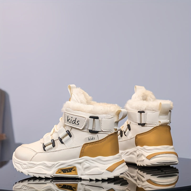Boys' New Autumn/Winter High-Top Sports Running Shoes, Versatile Outdoor Casual Warm Snow Boots