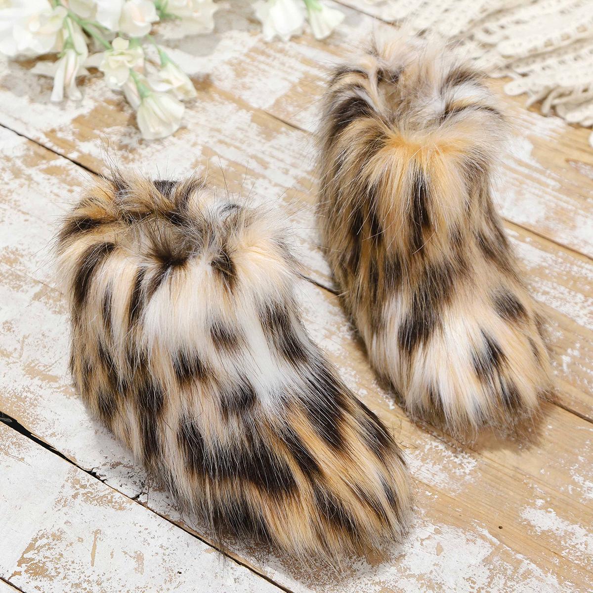 Girls' Winter Snow Boots with Tassel - Slip-On Mid-Calf Cold Weather Shoes, Soft Fabric Upper & Non-Slip Rubber Sole, Warm Winter Boots for Outdoor, Hiking