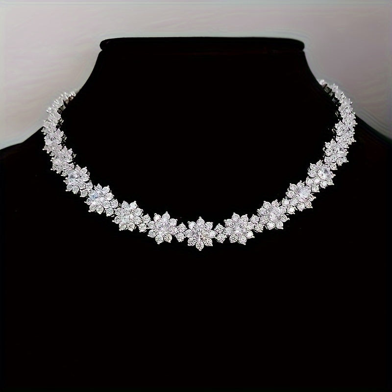 1pc Exquisite 4 carat Moissanite Sunflower Necklace S925 Sterling Silver - exquisite Bohemian design, gift for mom, her, birthday, wedding, anniversary, engagement, graduation - white, elegant, timeless