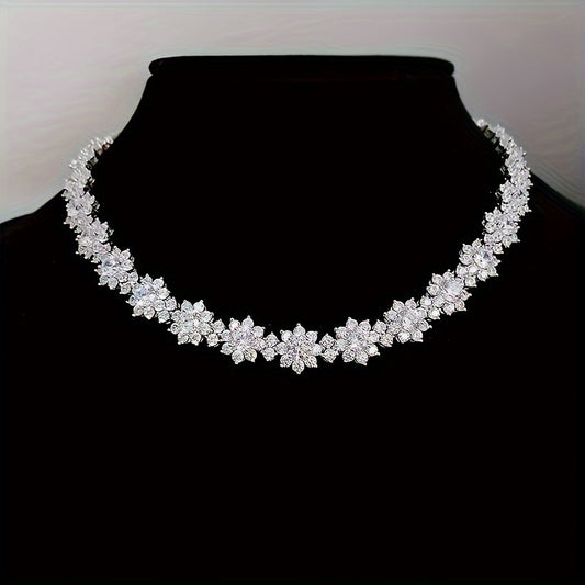 1pc Exquisite 4 carat Moissanite Sunflower Necklace S925 Sterling Silver - exquisite Bohemian design, gift for mom, her, birthday, wedding, anniversary, engagement, graduation - white, elegant, timeless