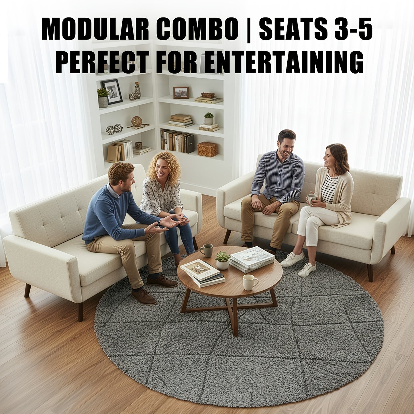 Mid Century Modern Loveseat, Button Tufted Accent Sofa, Small Couch for Living Room, Office & Small Spaces, A Top Choice for Christmas Gifts.