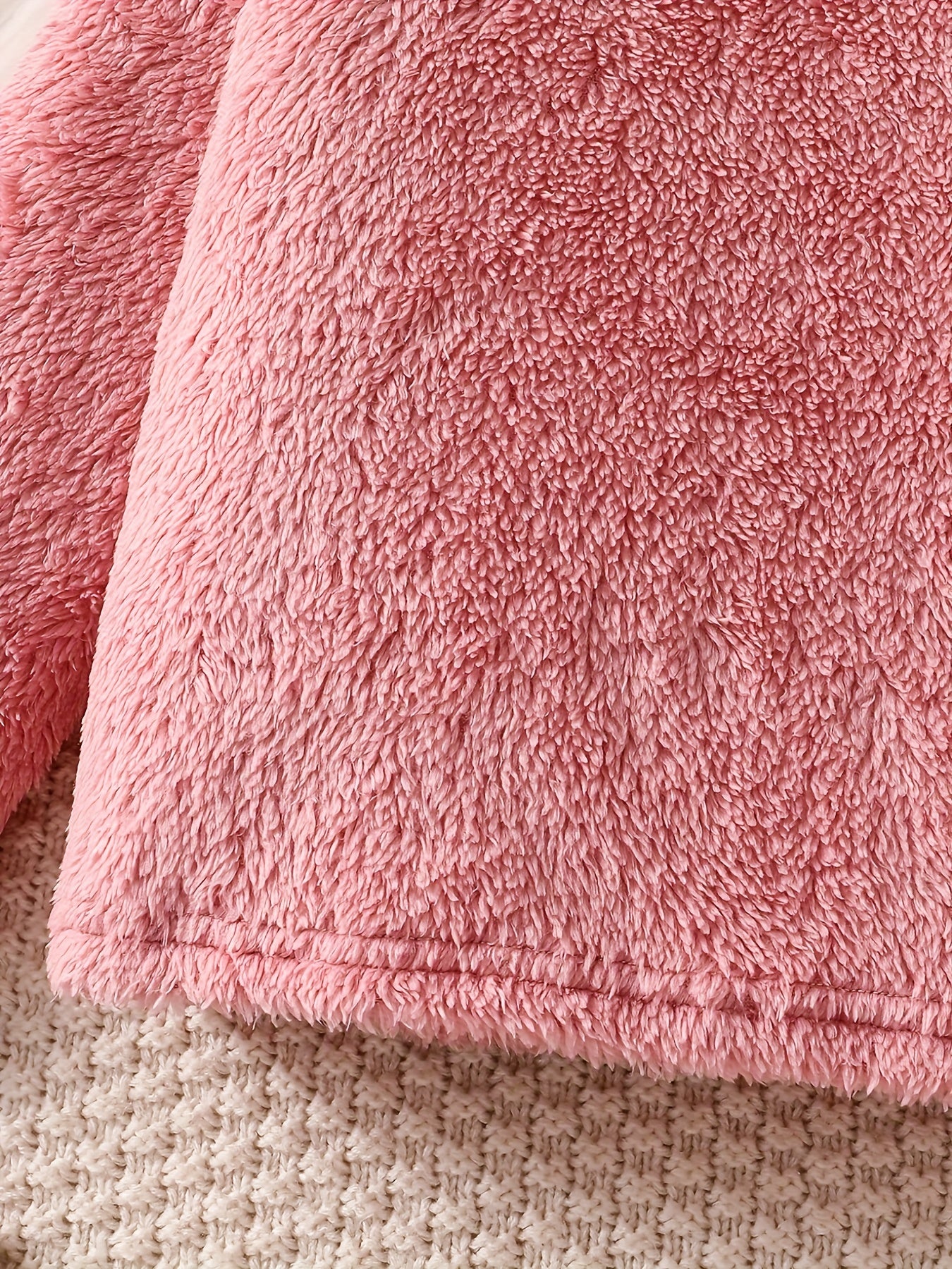 Girls' Warm Fleece Hooded Pullover Jacket + Long Pants Set, Autumn Winter Plush Coat with Elastic Waist Trousers for Girls' Cold Weather Protection Sweater Top and Matching Joggers Outfit, 4-5-6-7-8 Years Old Suitable for Goi