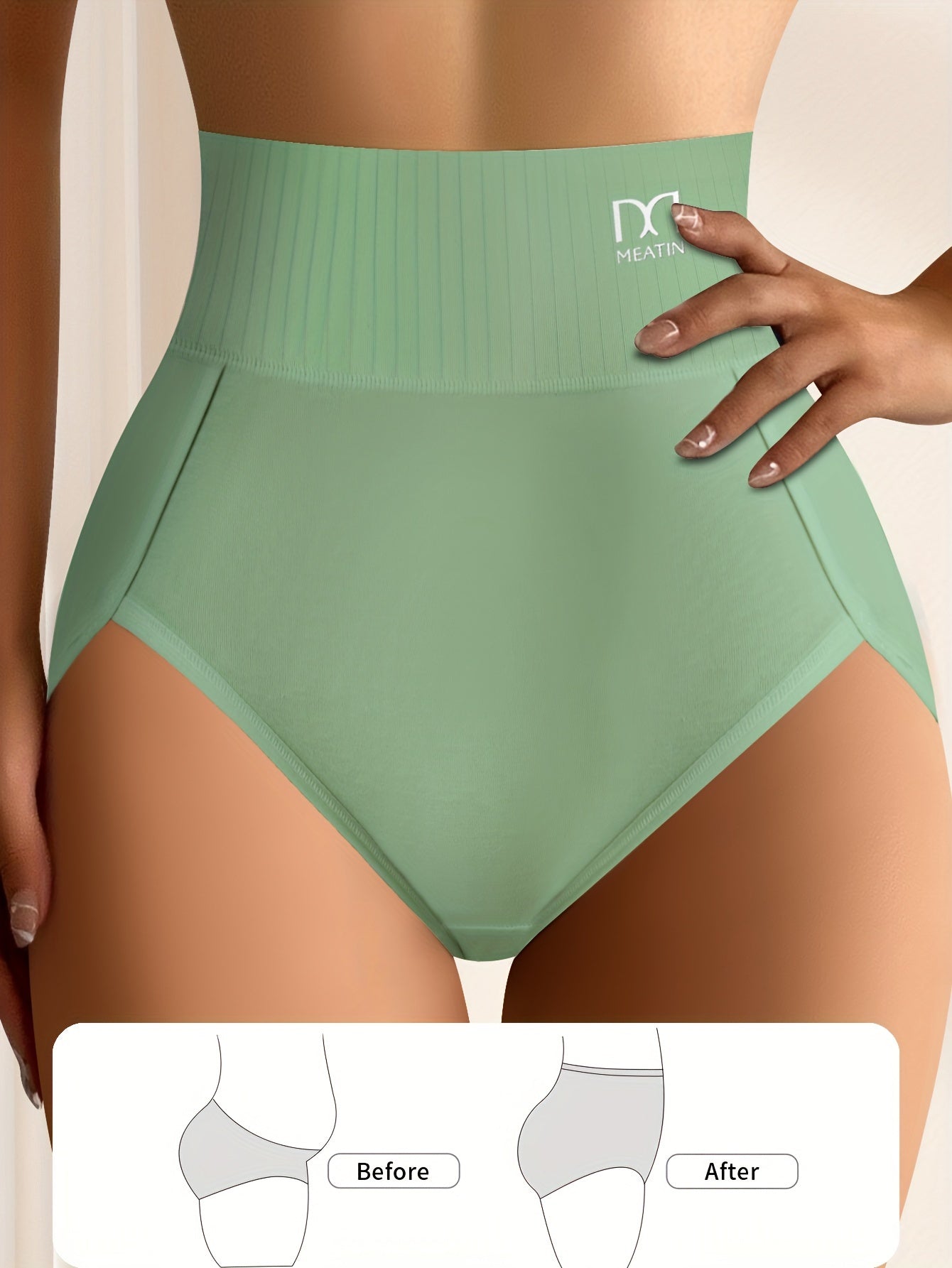 QUASTI 10 Pieces Ladies' High-waist Panties In Black Stripes, Combining Breathable Comfort With A Perfect Fit. Women High-waist Underwear Feature Elastic, Soft Hip Wrap With A High-rise Thigh Design, Offering A Perfect Blend