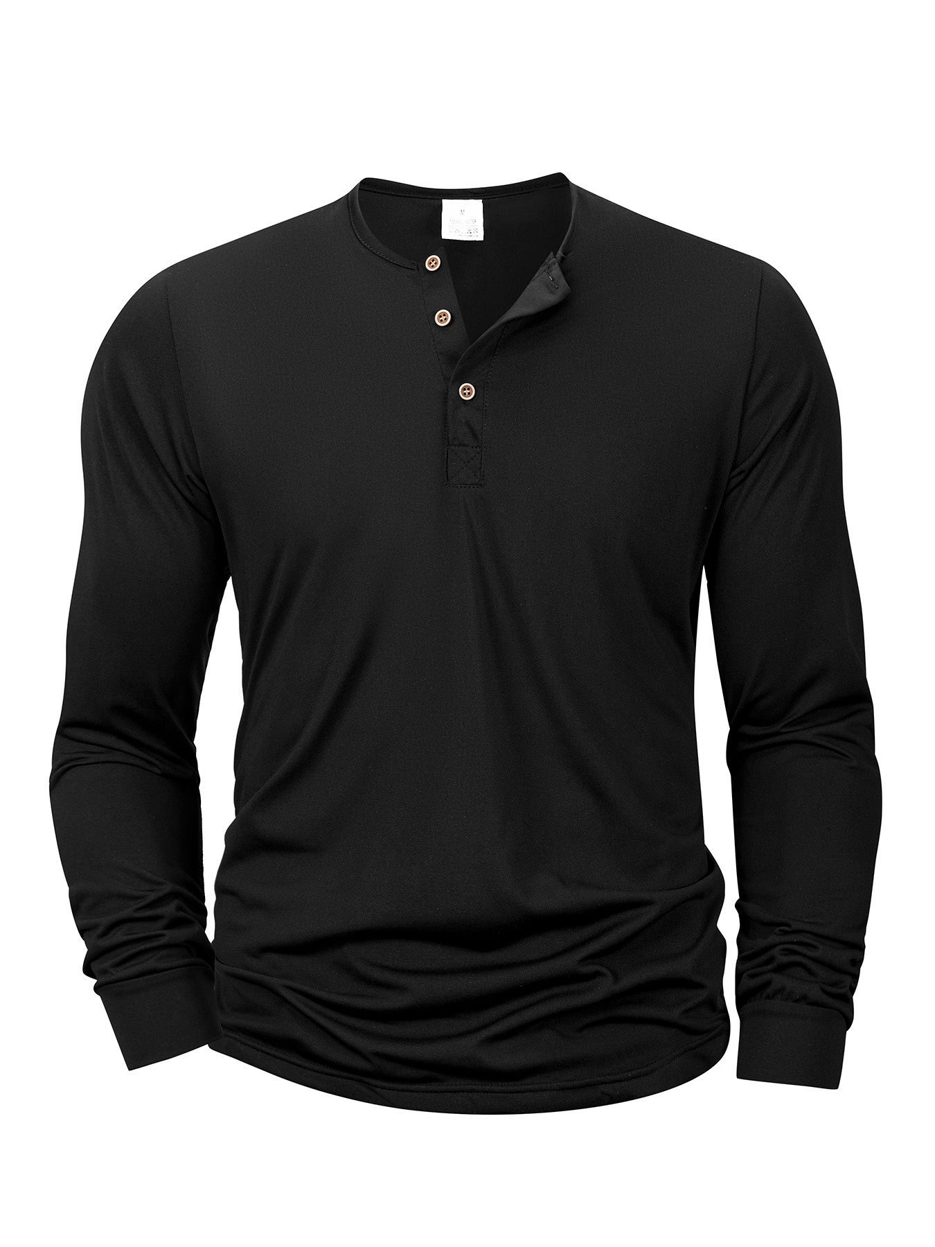 [Men's T-Shirts Set] A Set of Five Versatile Men's T-Shirts Featuring a Henley Style, with a V-Neck Design And Buttoned Half-Open Chest. These Long-Sleeve Shirts Are Easy Yet Stylish, Perfect for Everyday Casual Wear, Sports,