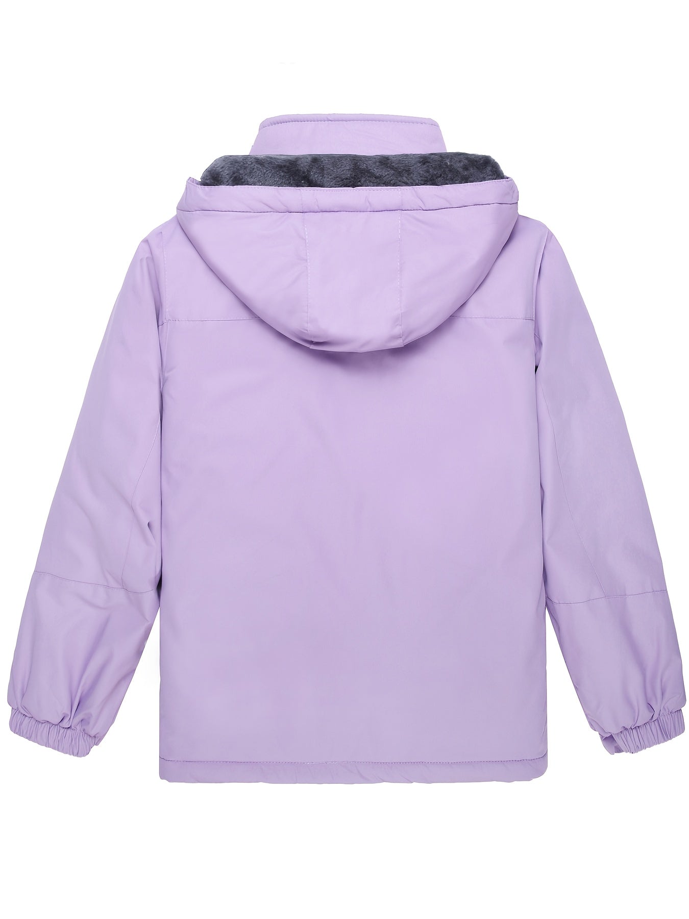 Girls' All-in-One Thickened Windproof Ski Jacket with Fleece & Detachable Hood, Hypoallergenic Winter Coat for Snow Sports,, Mountaineering - Adjustable, Zippered Pockets, Lightweight Warm Jacket (/)