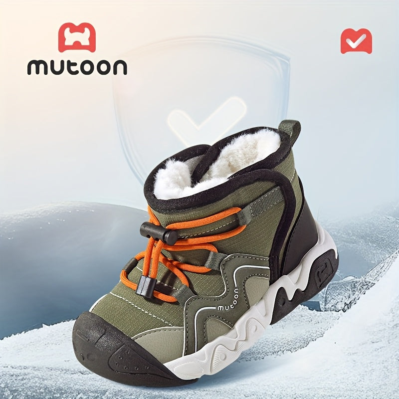 Mutoon Boys' & Girls' Winter Snow Boots with Plush Lining - Warm Insulated EVA+TPR Sole, Lace-Up Closure, Round Toe, Lightweight Outdoor Hiking Boots for Snow, Ice, And Cold Weather, Winter Boots, Snow Boots For Boys, Snow Bo