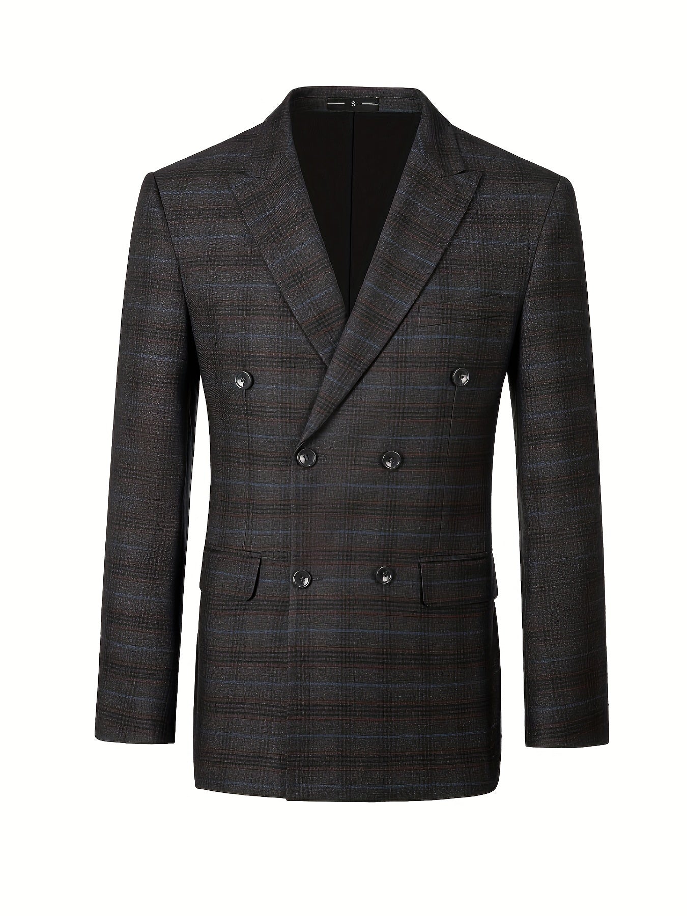 Mens Suit 3pcs Checked Blazer Jacket Vest Pant Slim Fit Single Or Double Breasted Vintage Suits Wedding Groomsmen Prom Business 2 Buttons Tuxedo Suit Set