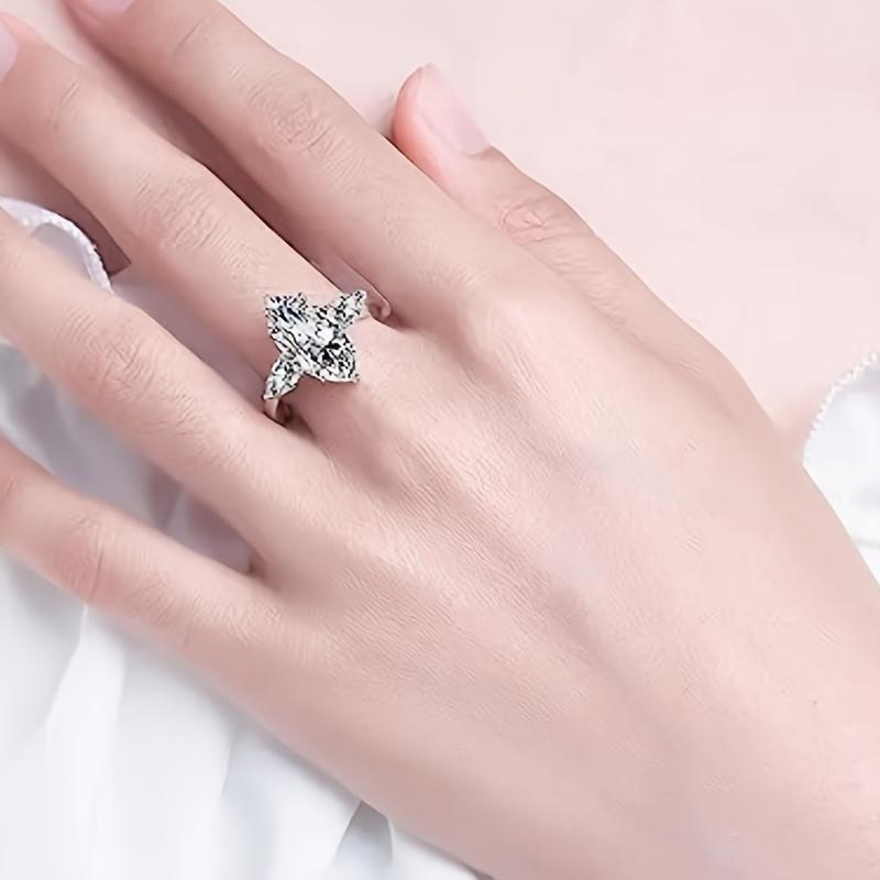 1 piece S925 sterling silver Sansan II III 3-carat moissanite women's ring engagement ring wedding ring girlfriend girl jewelry gift