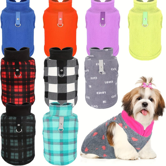 10 Pack Medium Dog Sweaters, Fleece-Lined Winter Warm Pullover with Leash Ring, Soft Plaid & Solid Color, for Small/Medium Breeds, Cozy Stylish Pet Apparel for Cold Weather, Pullover Design, Snug Fit