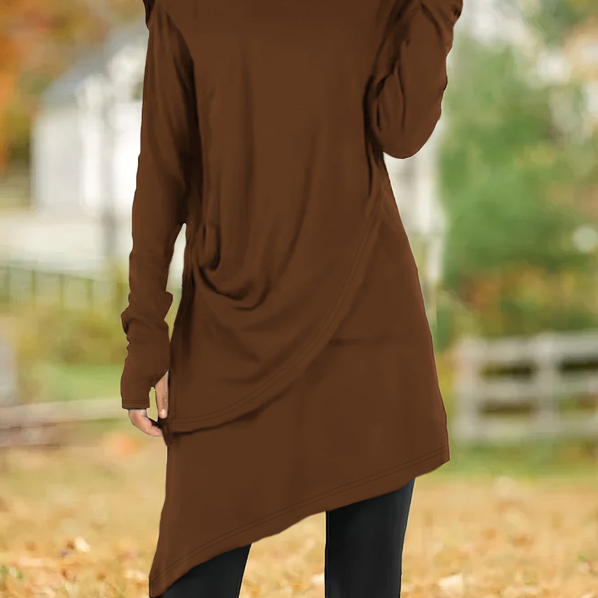 Women'S Elegant A-Line Slim-Fit Long Sleeve High Neck Dress with Short Jacket Sleeves - Solid Black Round Neck Winter Dress for Office, Party, Wedding Guest - Machine Washable Fall Winter Formal Attire, Casual to Semi-Formal