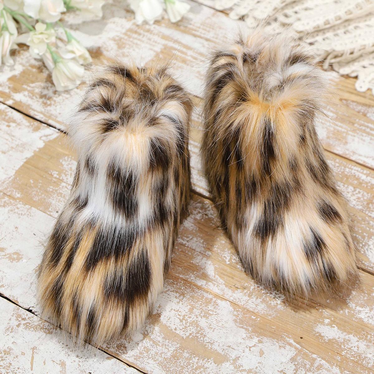 Girls' Winter Snow Boots with Tassel - Slip-On Mid-Calf Cold Weather Shoes, Soft Fabric Upper & Non-Slip Rubber Sole, Warm Winter Boots for Outdoor, Hiking