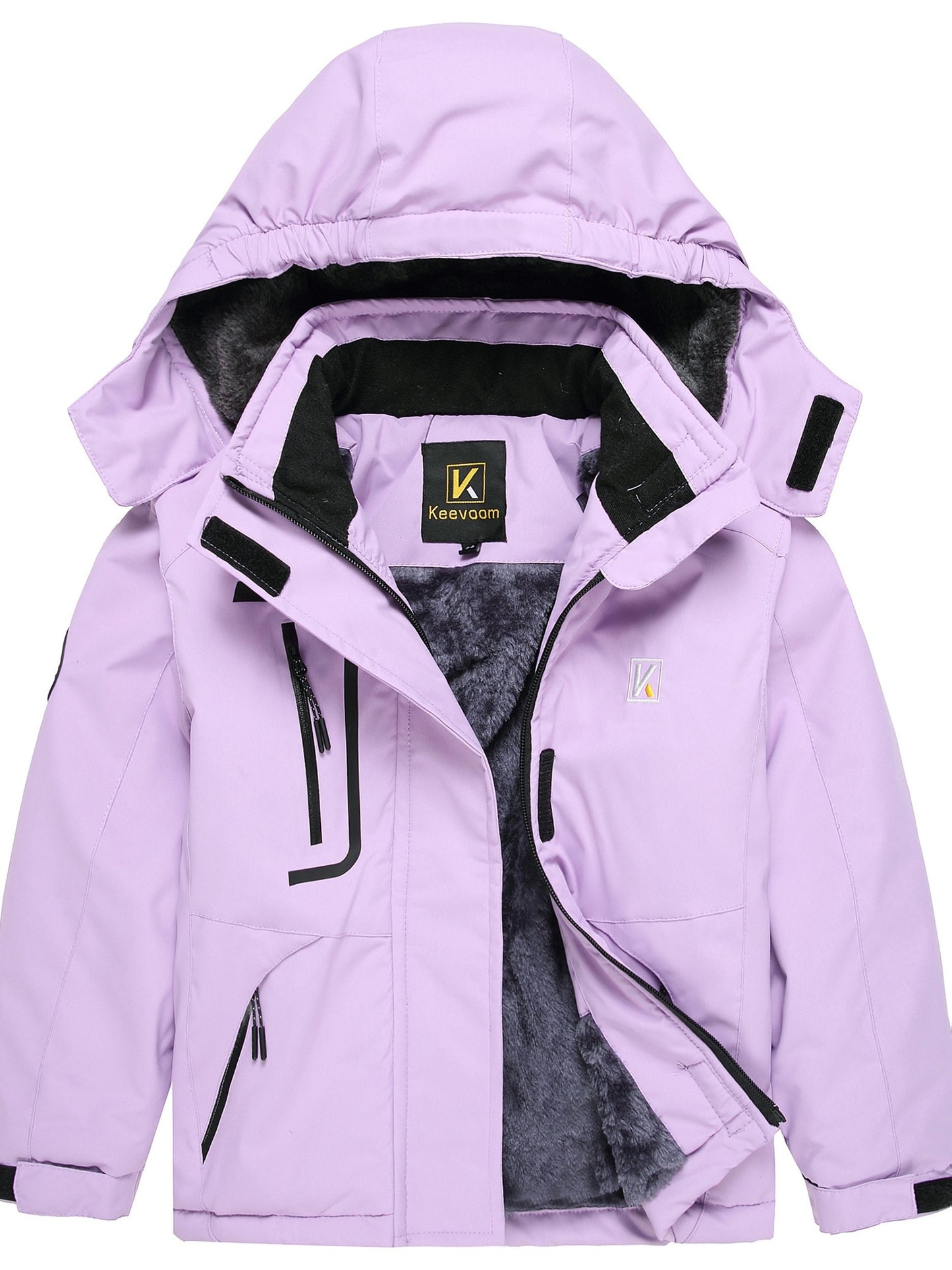 2025 New Girls' Outdoor Fleece Hooded Fall/Winter Jacket Warm, Windproof, And Waterproof Jacket With Detachable Hood Perfect Gift Choice For Labor Day, Wedding Season, Christmas, Halloween, Thanksgiving, And New Year Hallowee