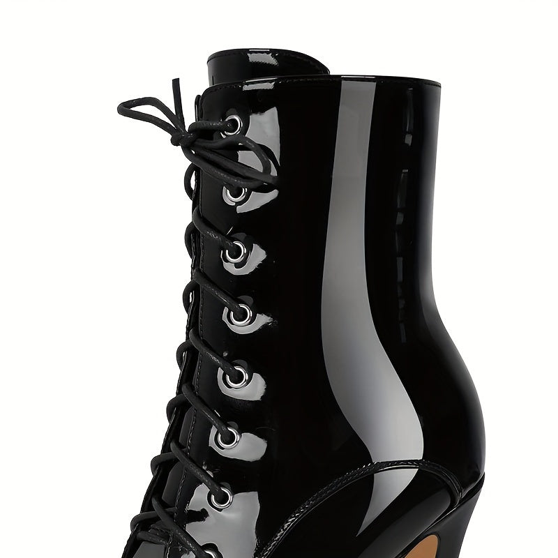 Women's Color Blocked High-heeled Waterproof Platform Winter Boots