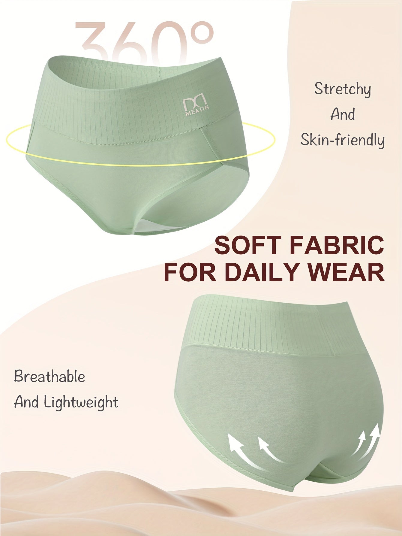 15pcs Colorful Women'S Stripes Breathable & Comfortable Fit Women'S High Waisted Panties Elastic Soft Hip Wrapping High Waisted Thigh Panties Student Back To School Sports Panties & Women'S High Waisted Fashion Panties