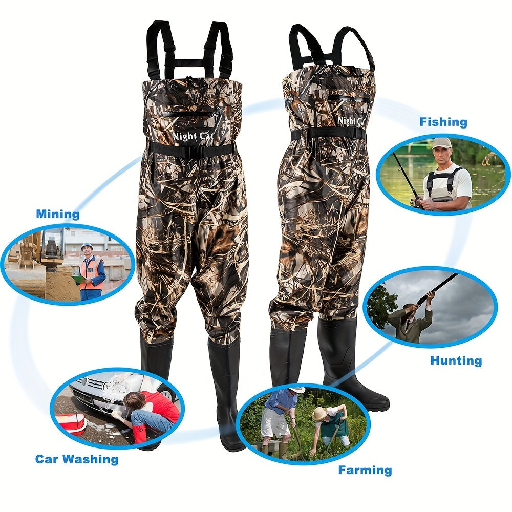 Unisex Chest Waders for Fishing And Hunting, Featuring Boot Footstraps, Breathable And Lightweight Design, Available in Sizes 6.5 to 13