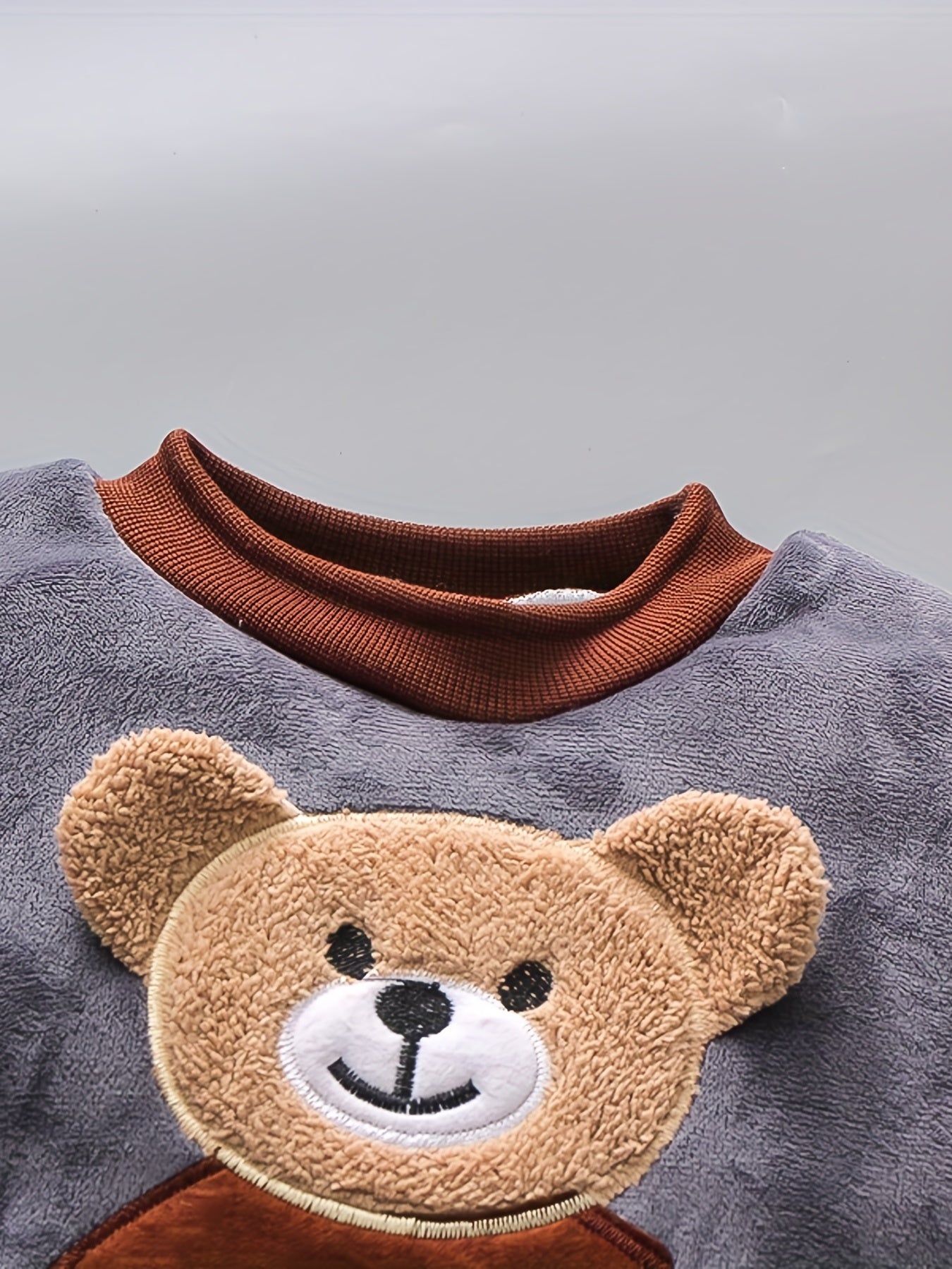 Boy's Thermal Velvet Outfit 3pcs/Bear Patchwork Sweatshirt & Hooded Vest & Jogger Pants Set/Toddler Kid's Clothes For Spring Fall Winter Daily & Outdoor Wear