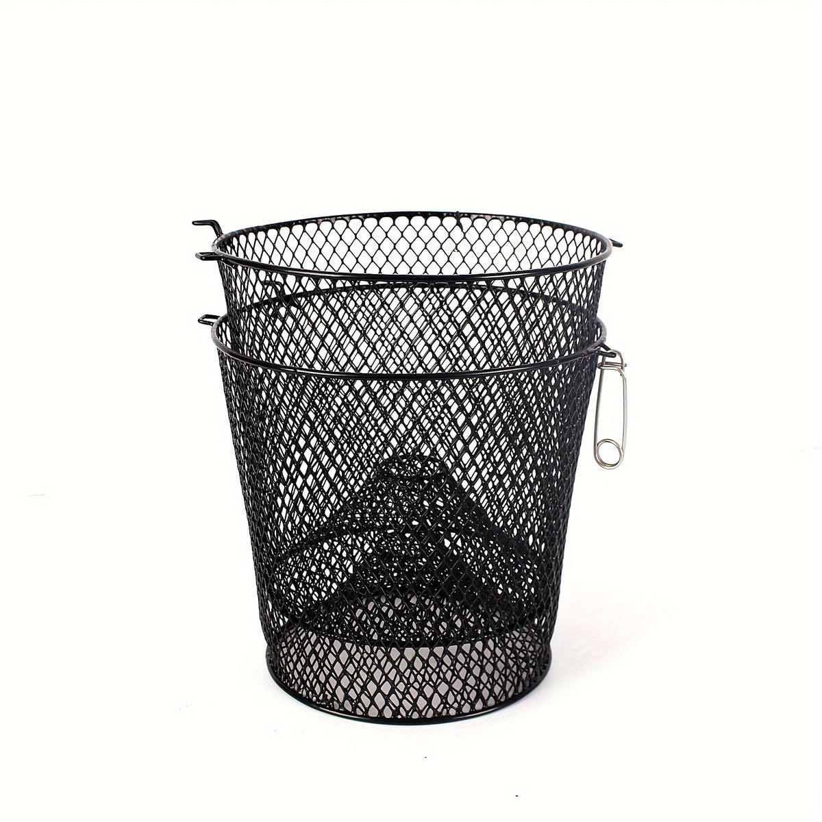 Crawfish Minnow Trap Cage, Heavy Bait Trap, Two Durable Black Mesh