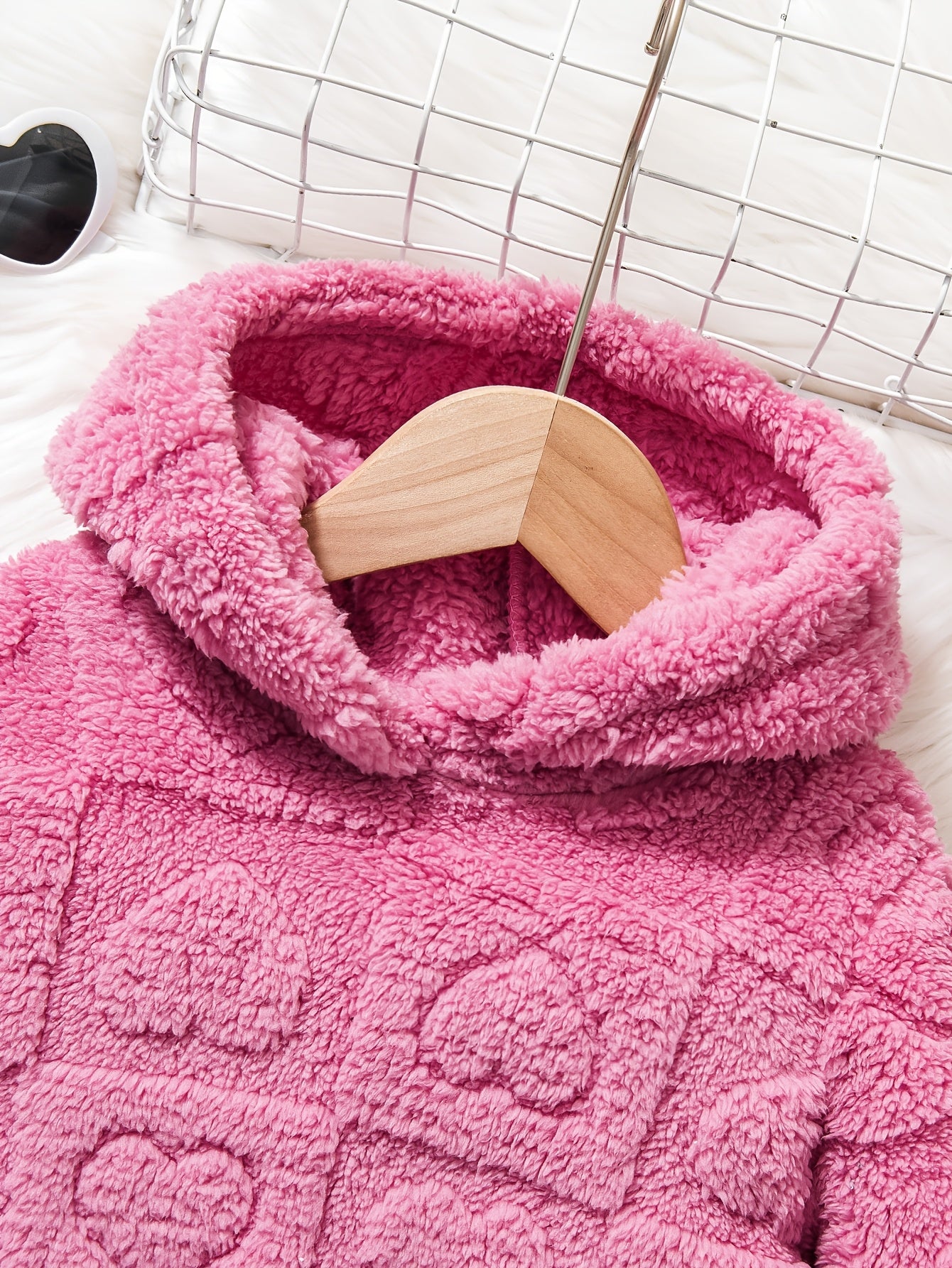 Girls' 2pcs Fall/Winter Warm Fleece Hooded Sweatshirt Set, Comfortable Cozy Casual Polyester Outfit with Slight Stretch, Solid Color Pullovers, Regular Fit - Knit Fabric