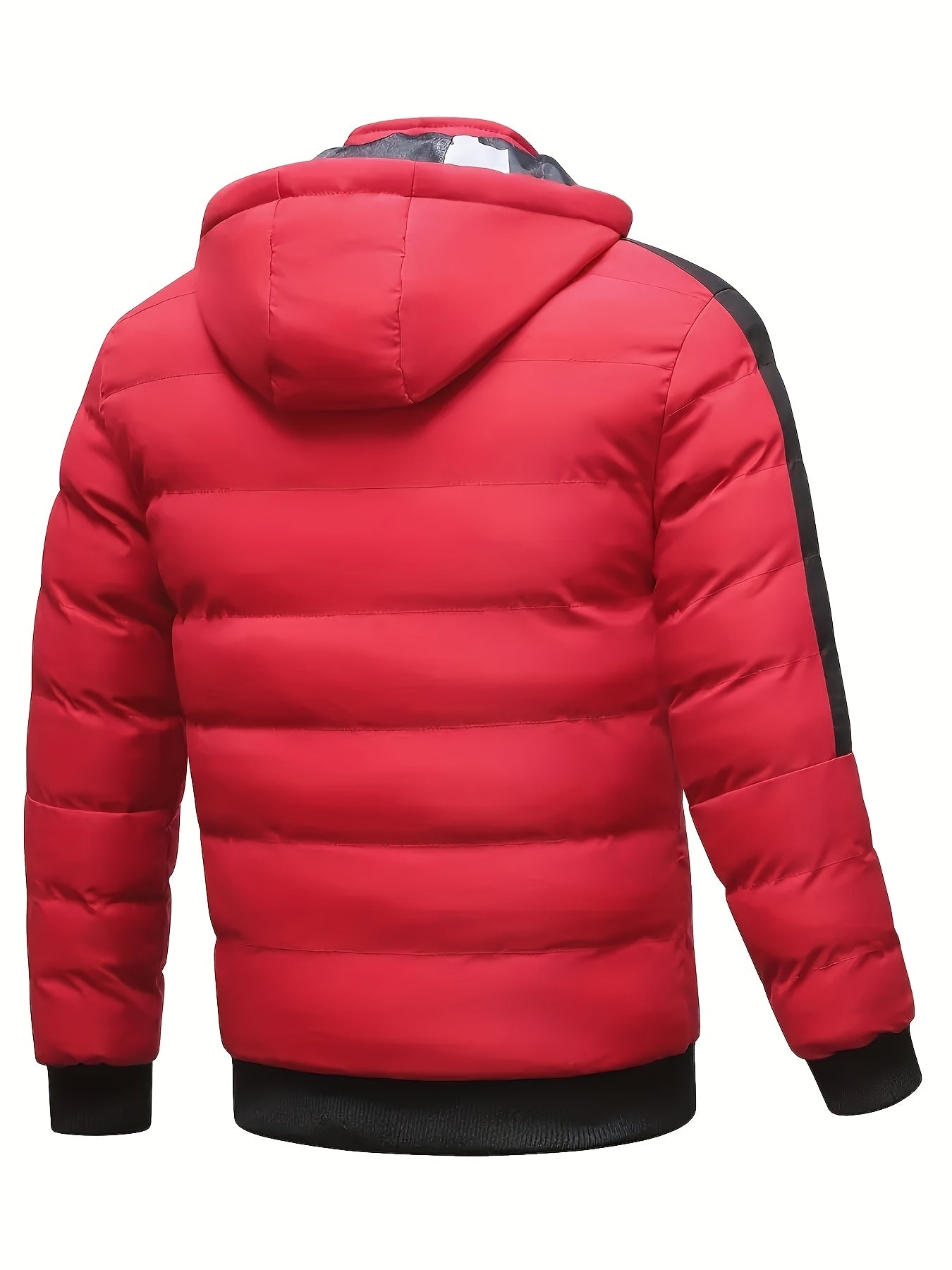 Men'S Coat Thickened Warm Hooded Windproof Winter Coat, 1pc Can Be Worn In Two Ways, Suitable For Outdoor Activities Men'S Casual Soft Shell Jacket