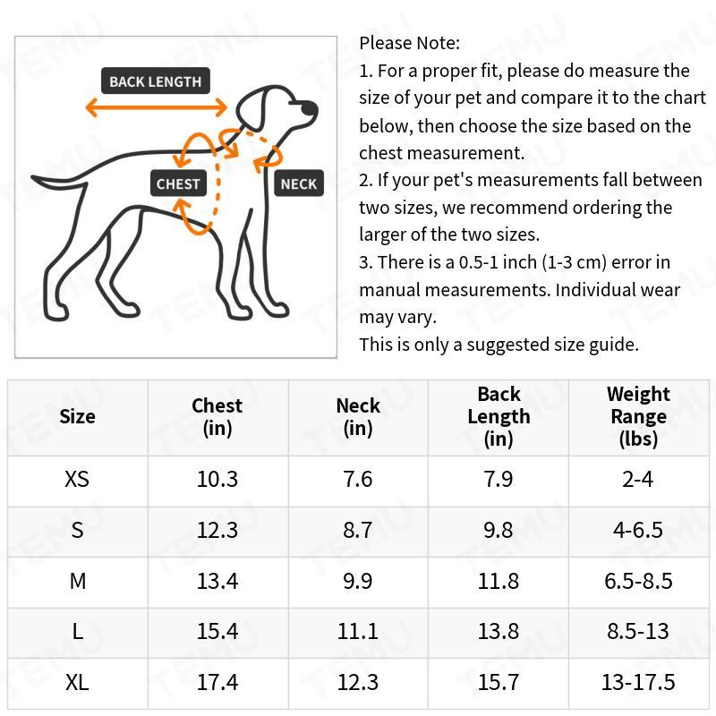 Winter Warm Fleece Dog & Coat Jacket - Small/Medium/X-Small Pets (Chihuahuas, Pomeranians, Shih Tzus) with Zipper Closure, Soft -Like Filling, Chest & Back Measurement Chart - Cozy Fleece Vest for Teddy Cats & Small Dogs
